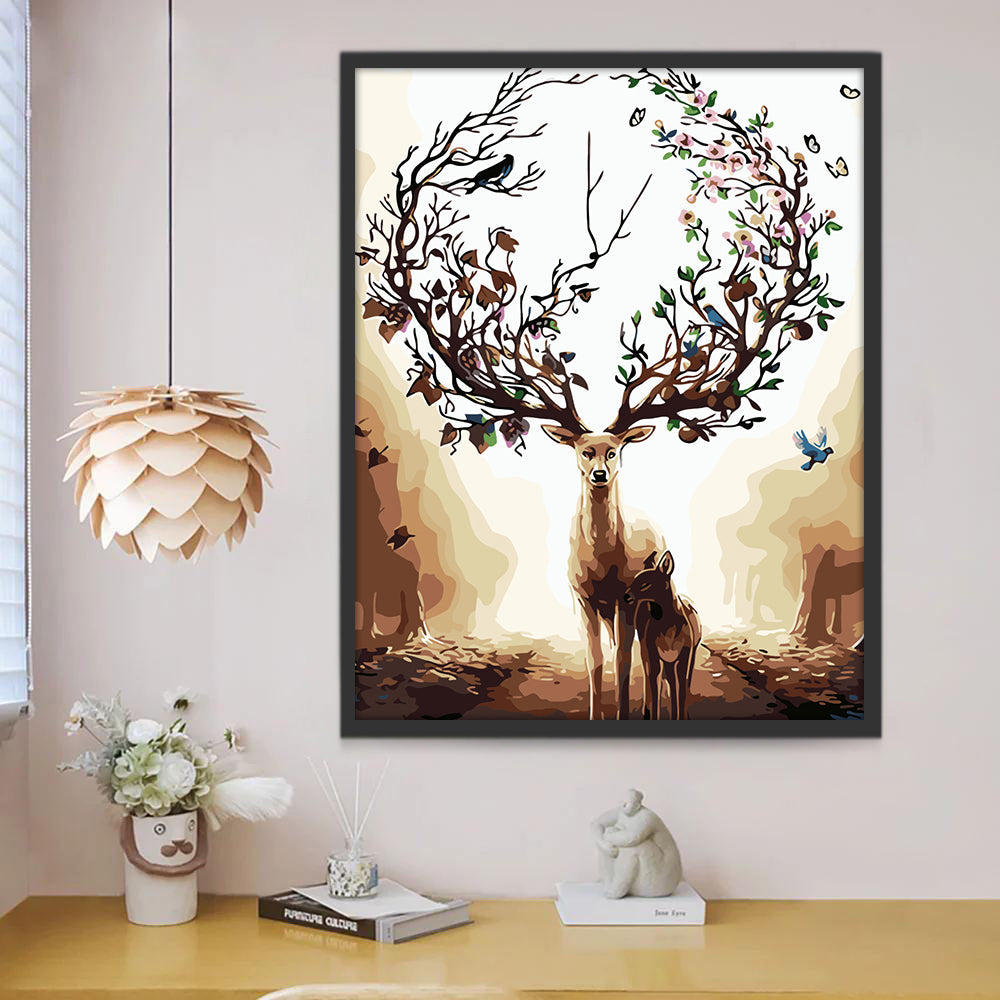 Cerfs avec une Couronne Peinture par Numéros