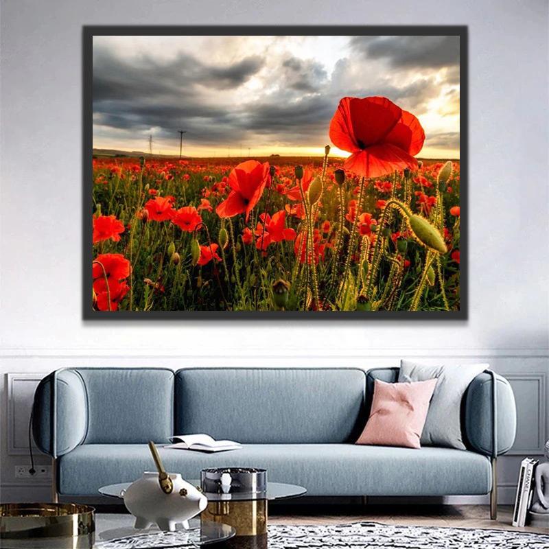 Champ de Pivoines Peinture par Numéros