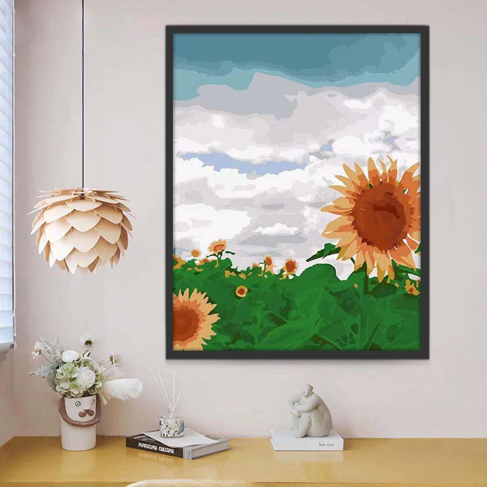 Champ de Tournesols Magnifiques Peinture par Numéros