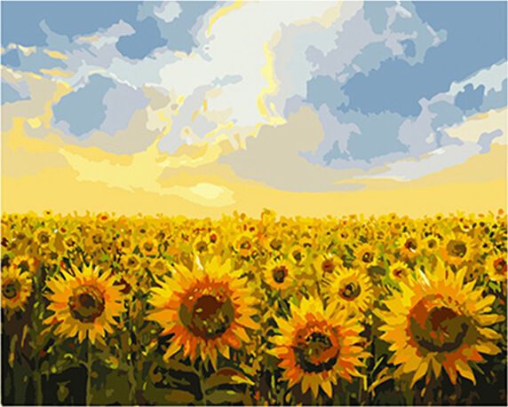 Champ de Tournesols Peinture par Numéros