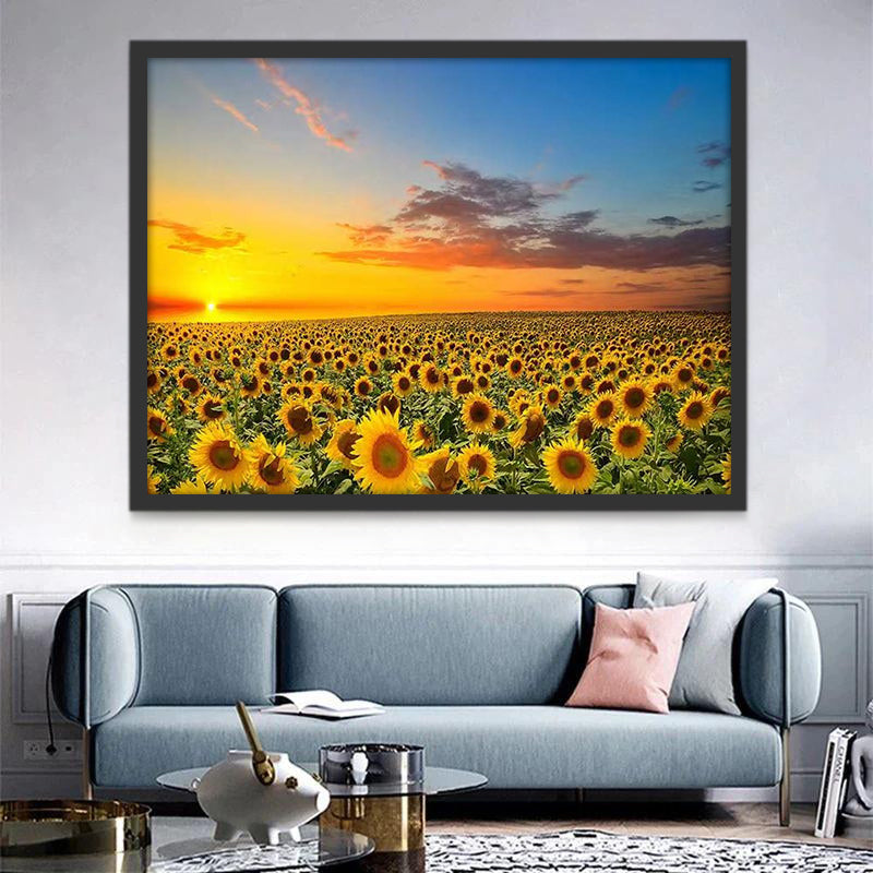 Champs de Tournesols Peinture par Numéros