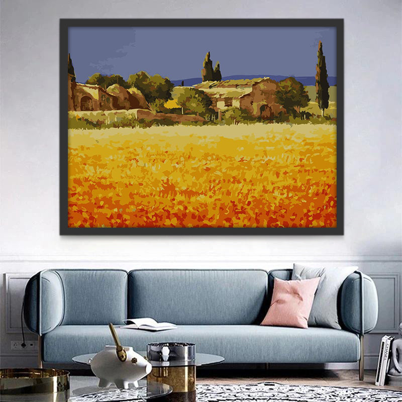 Champs et Maison Peinture par Numéros