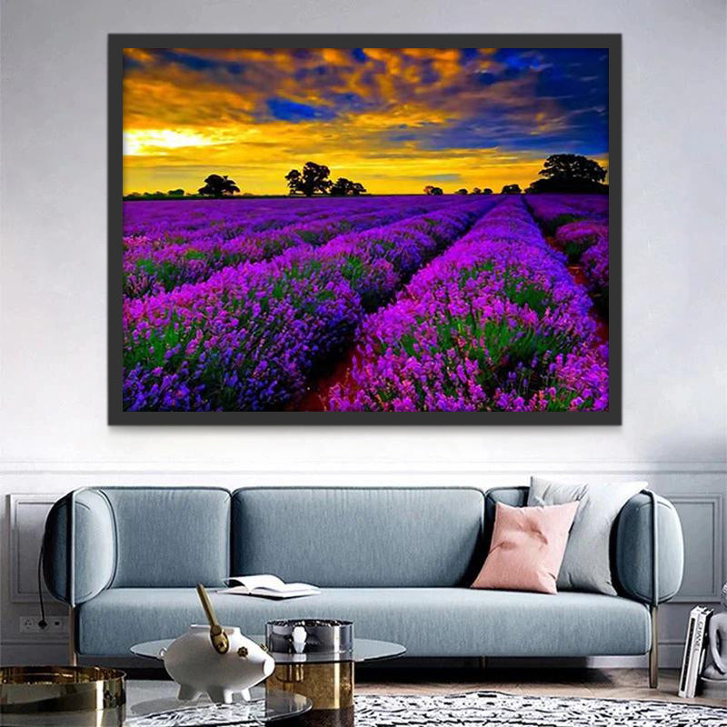 Champs et Nuages Peinture par Numéros