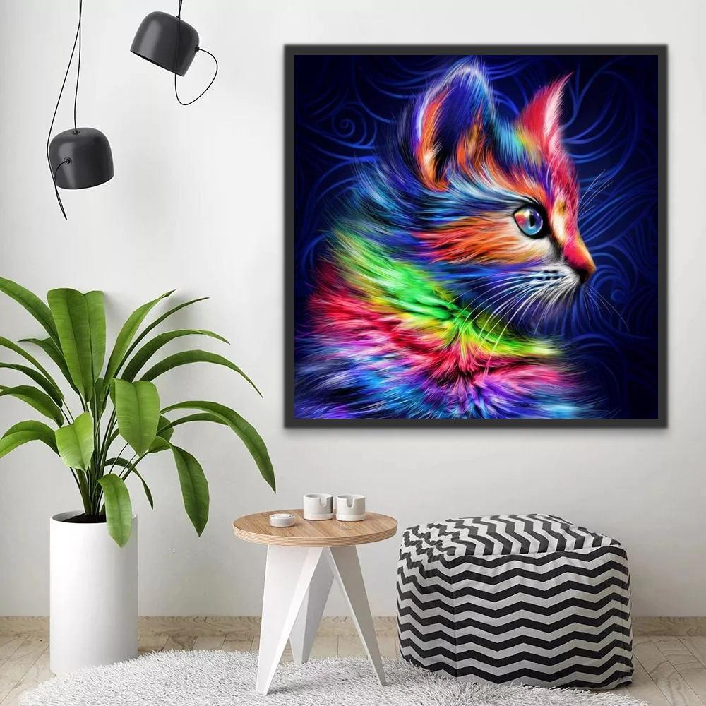 Chat Arc-en-Ciel Peinture par Numéros