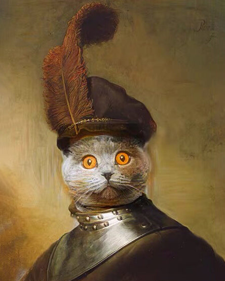 Chat British Shorthair le Chevalier Peinture par Numéros
