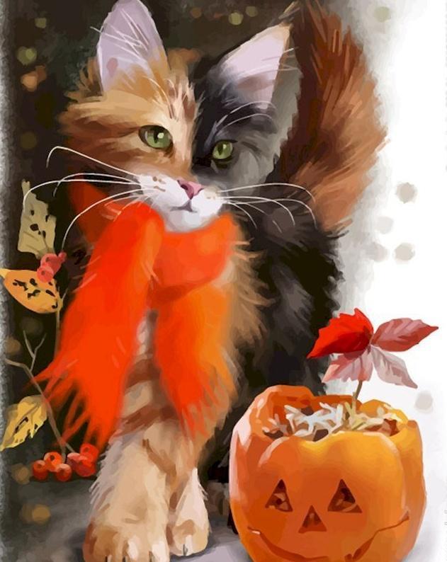 Chat d'Halloween Peinture par Numéros