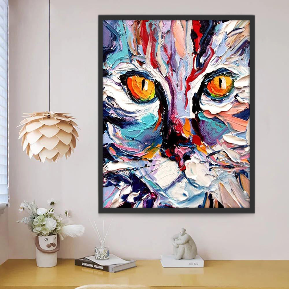 Chat en Peinture à l'Huile Peinture par Numéros