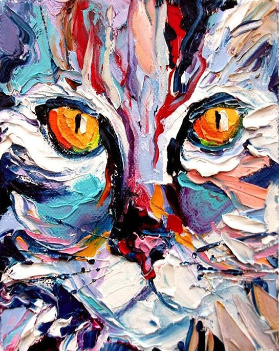 Chat en Peinture à l'Huile Peinture par Numéros