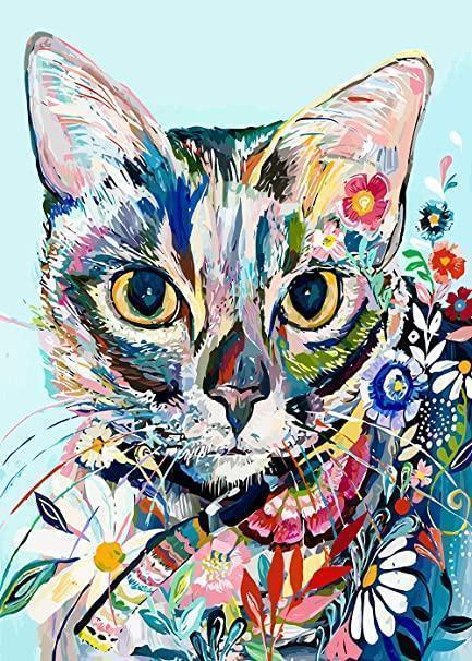 Chat Fleuri Peinture par Numéros