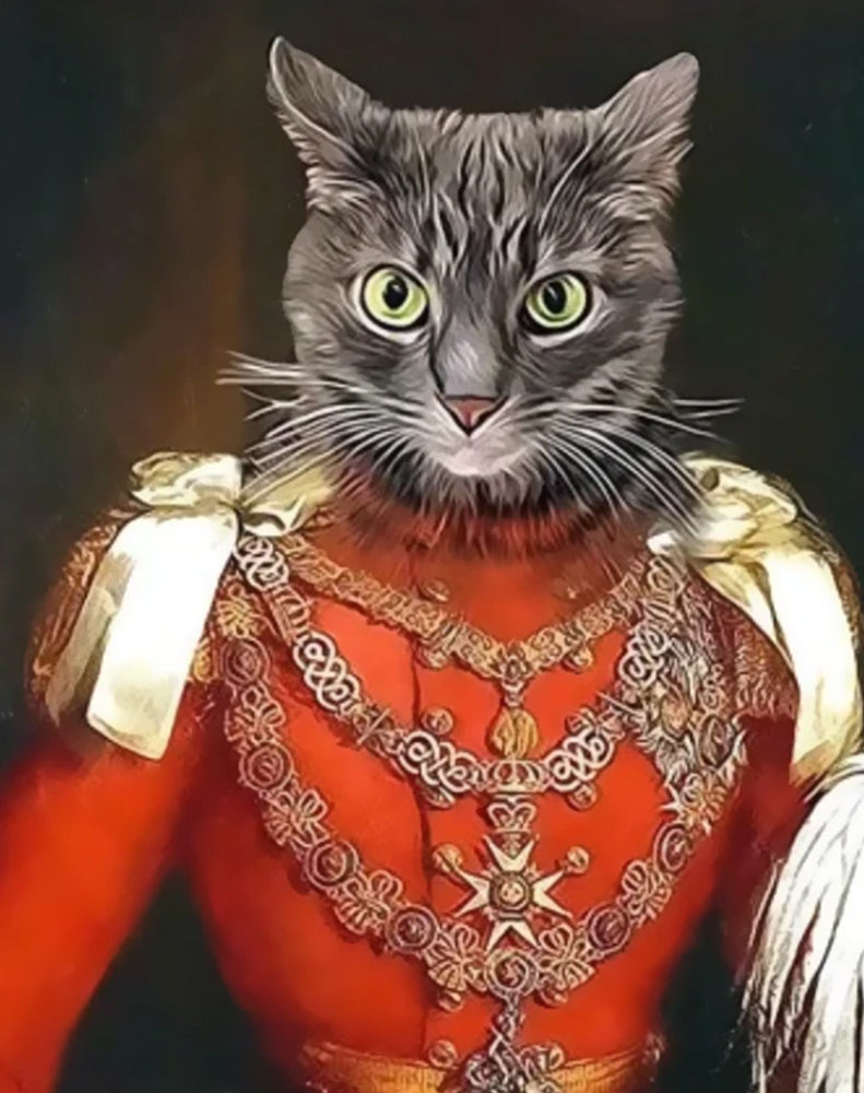 Chat Gris Noble Peinture par Numéros