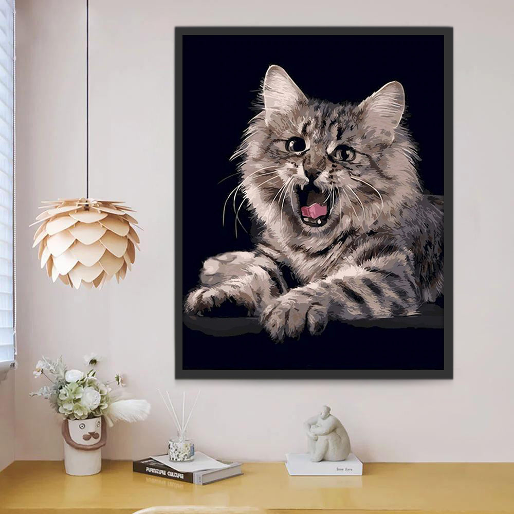Chat Miauleur Peinture par Numéros
