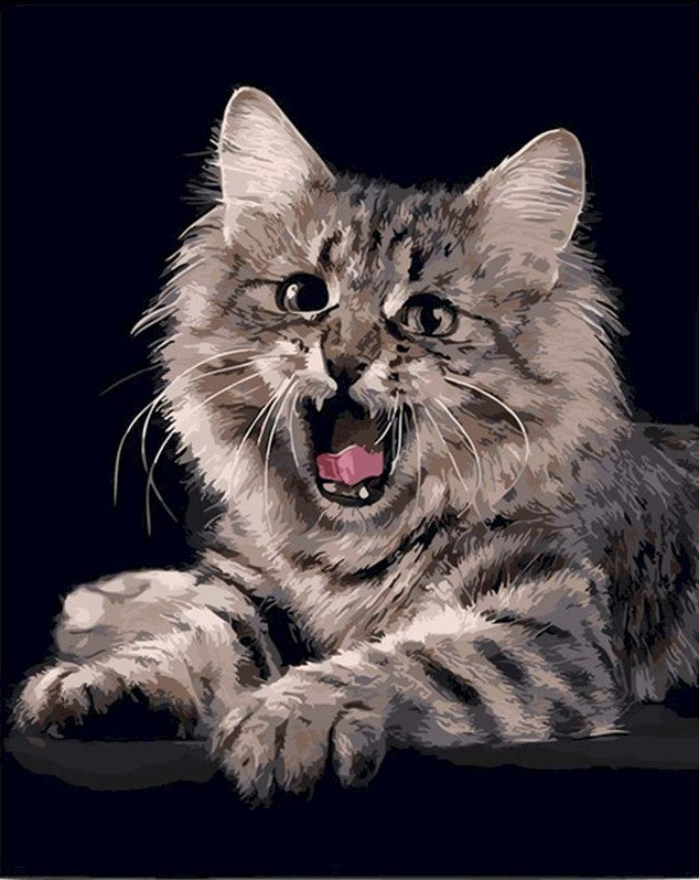 Chat Miauleur Peinture par Numéros