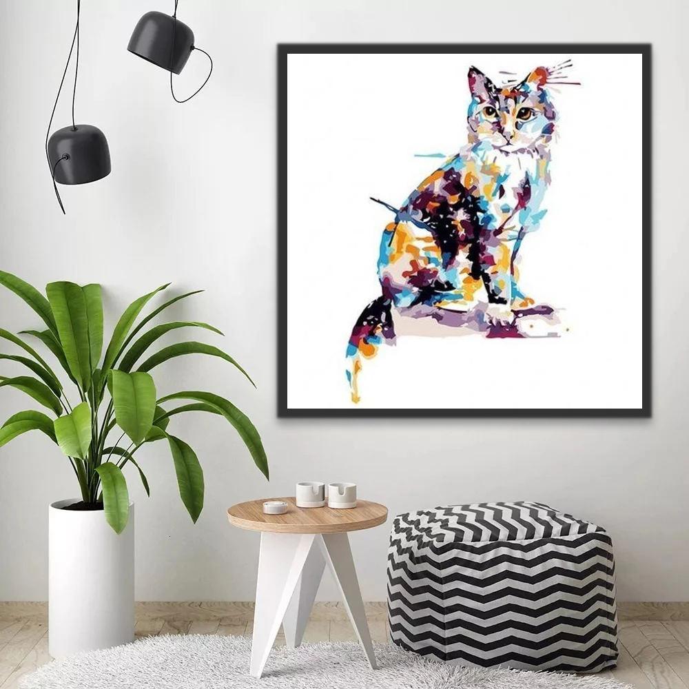 Chat Multicolore Peinture par Numéros