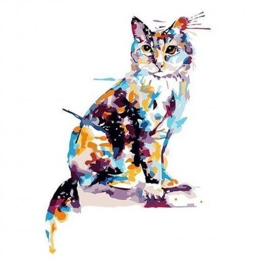 Chat Multicolore Peinture par Numéros