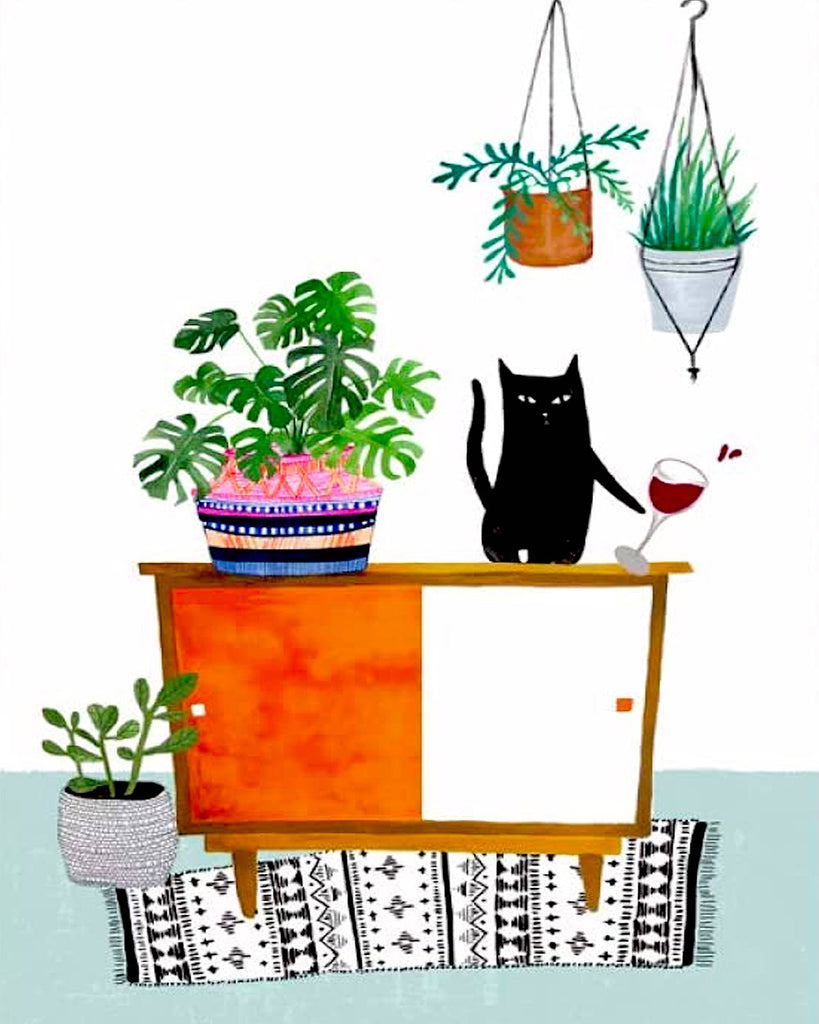 Chat Noir Espiègle Peinture par Numéros