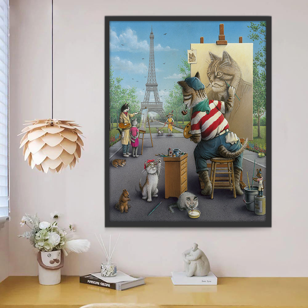 Chat Peintre de Paris Peinture par Numéros