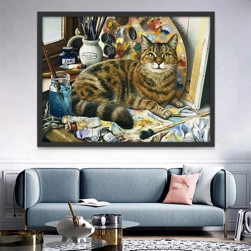 Chat Peintre Peinture par Numéros