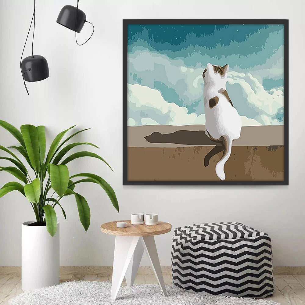 Chat Regardant le Ciel Peinture par Numéros