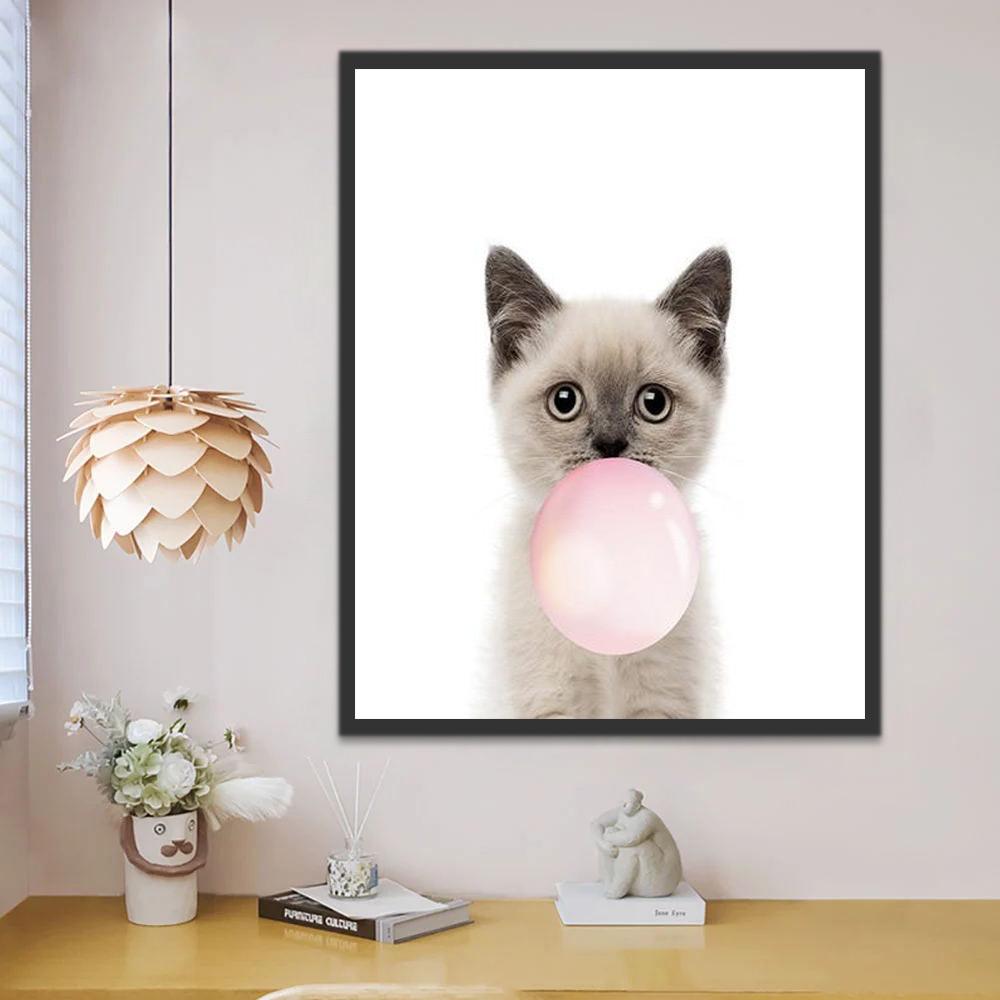 Chat Siamois Gonflant des Ballons Peinture par Numéros