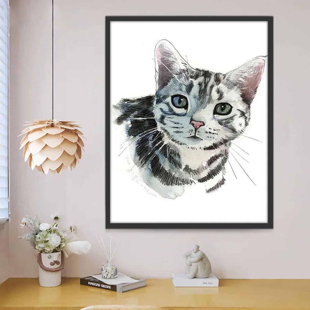 Chat Tigré Charmant Peinture par Numéros