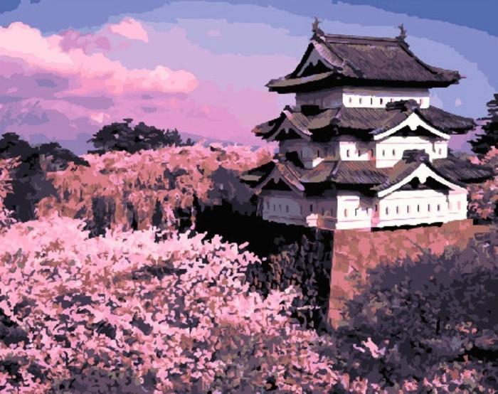 Château de Hirosaki Peinture par Numéros