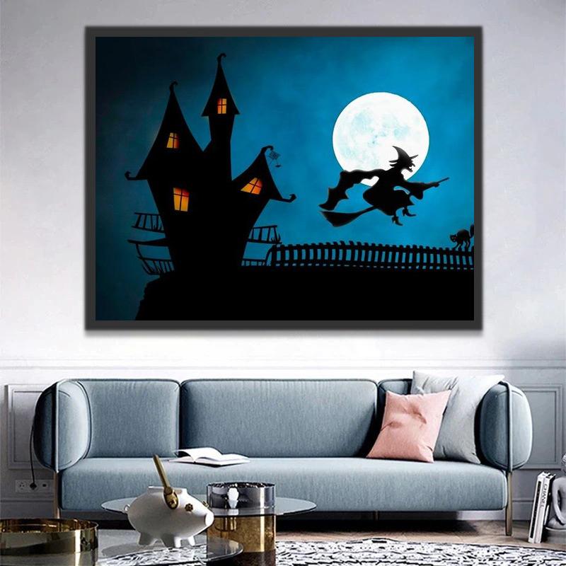 Château et Sorcière Peinture par Numéros