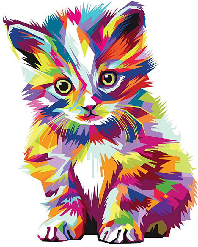 Chaton Multicolore Peinture par Numéros