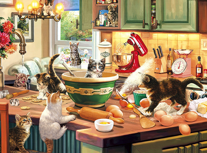 Chatons dans la Cuisine Peinture par Numéros