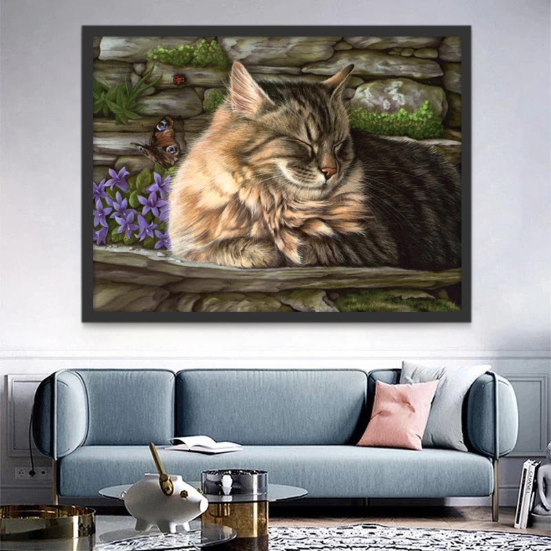 Chats Faisant une Sieste Peinture par Numéros