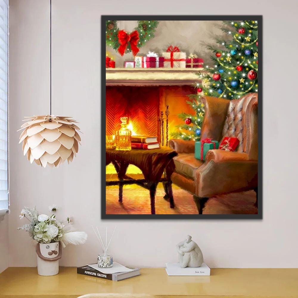 Cheminée de Noël Peinture par Numéros