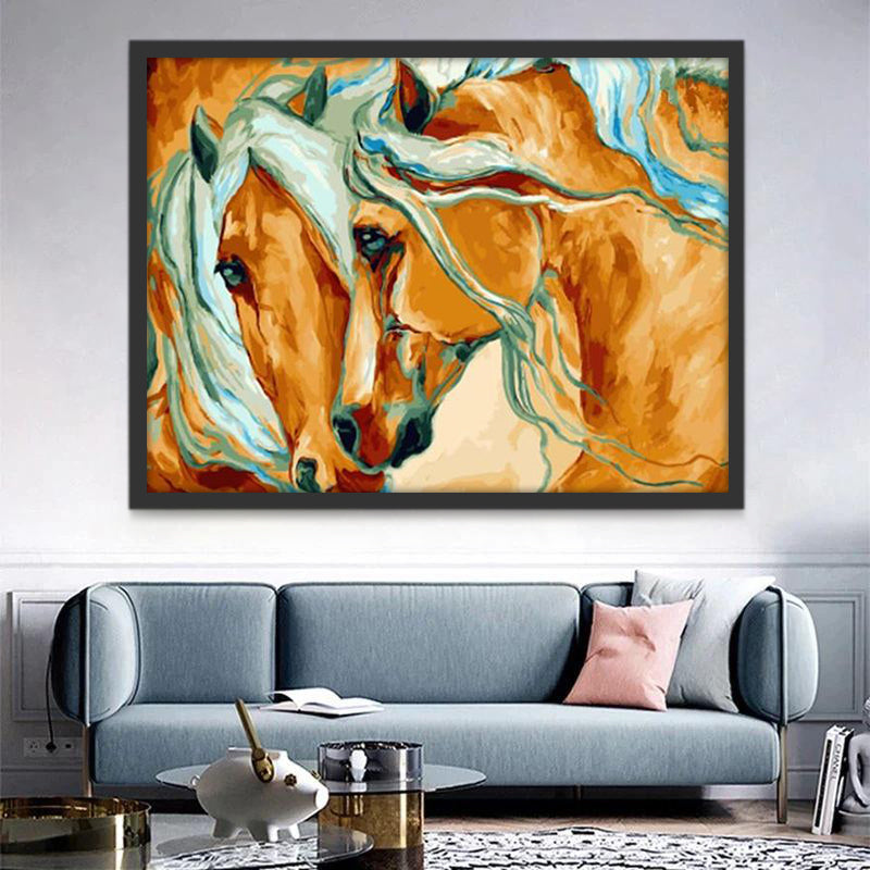Cheval à la Crinière Blanche Peinture par Numéros