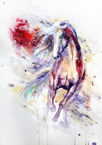 Cheval Blanc Fantastique Peinture par Numéros