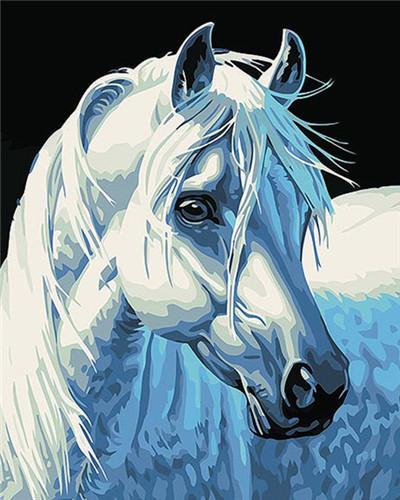 Cheval Blanc Joli Peinture par Numéros