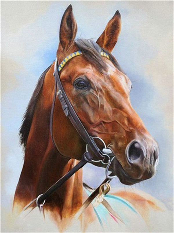 Cheval Brun Maigre Peinture par Numéros