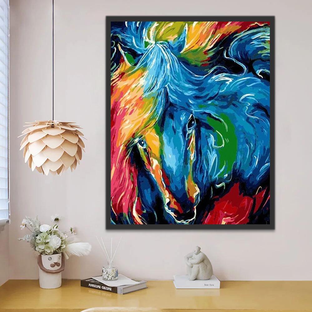 Cheval de Couleurs Jolis Peinture par Numéros