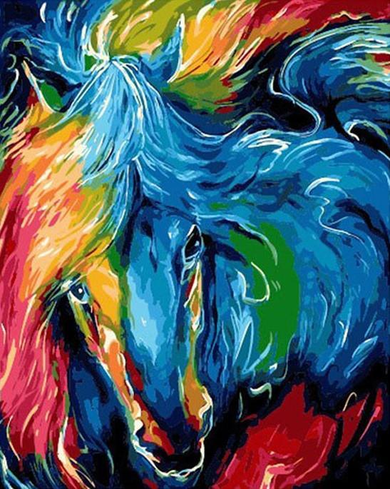 Cheval de Couleurs Jolis Peinture par Numéros