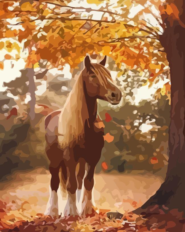 Cheval en Automne Peinture par Numéros