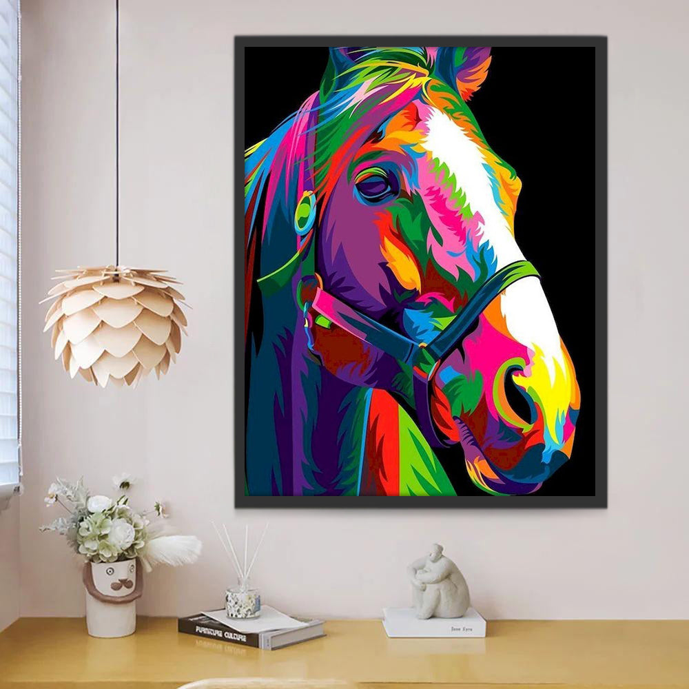 Cheval Multicolore Peinture par Numéros
