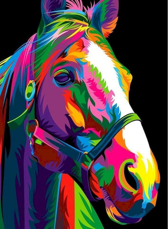 Cheval Multicolore Peinture par Numéros