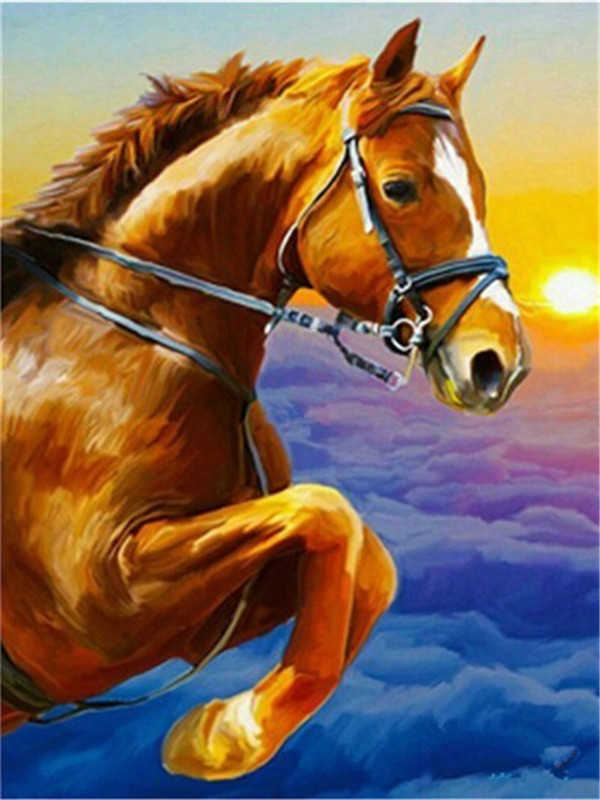 Cheval sur les Nuages Peinture par Numéros
