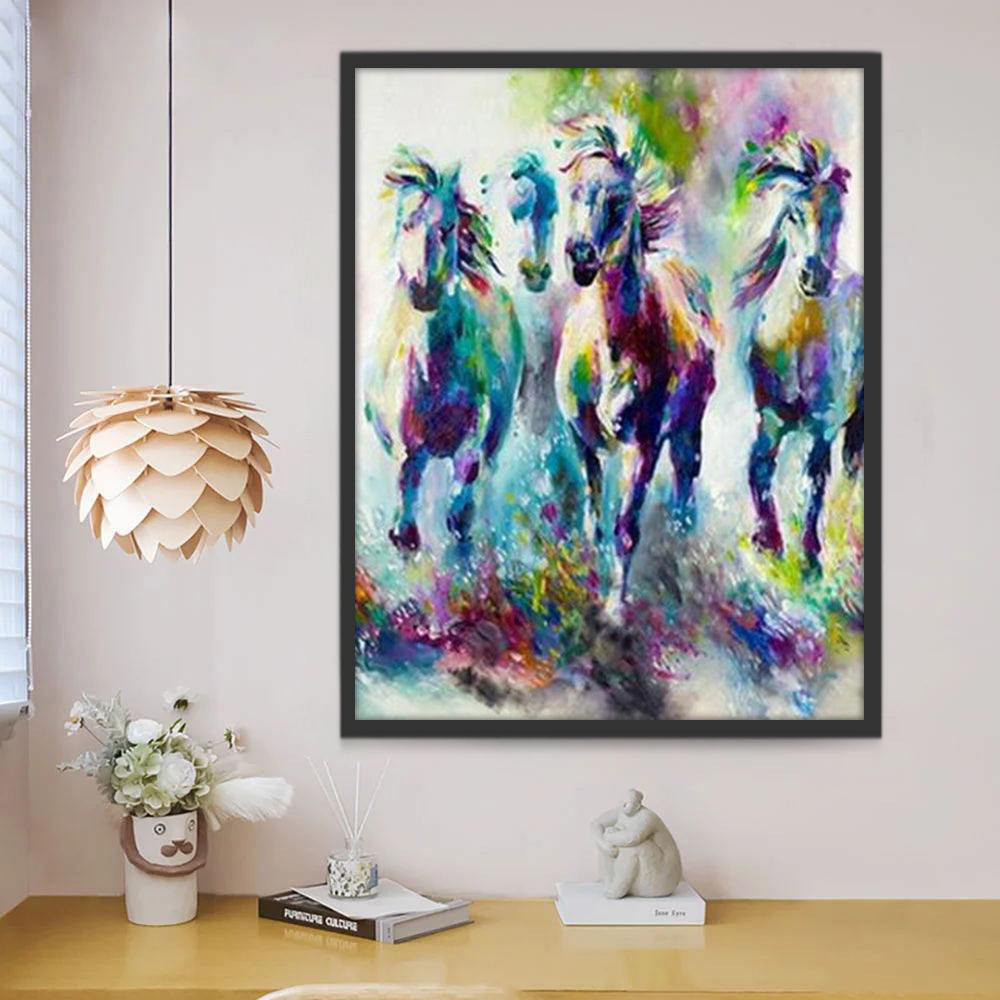 Chevaux Colorés Peinture par Numéros