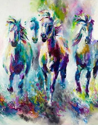 Chevaux Colorés Peinture par Numéros