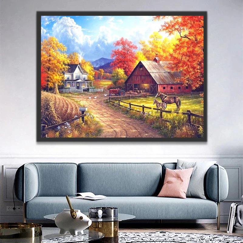 Chevaux d'Automne Peinture par Numéros