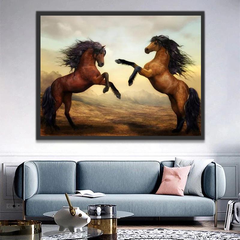 Chevaux de Combat Peinture par Numéros