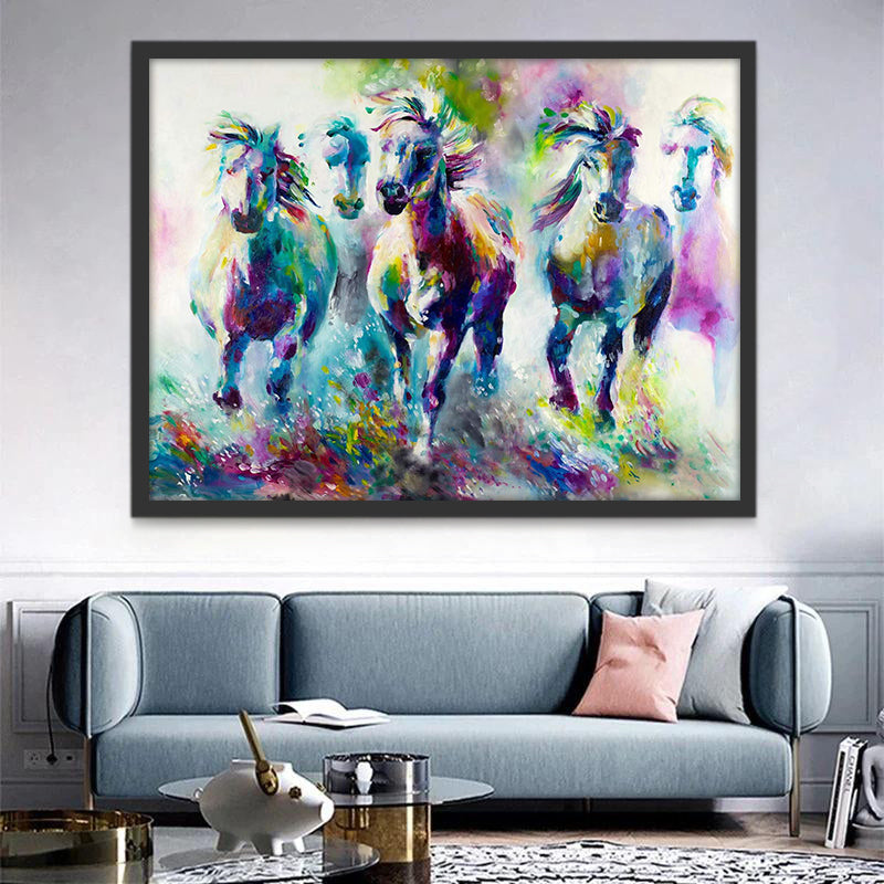 Chevaux Diaplés Peinture par Numéros