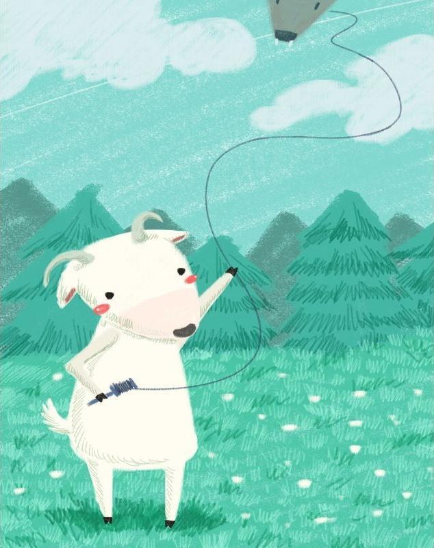 Chèvre Jouent au Cerf-Volant Peinture par Numéros