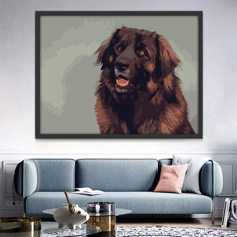 Chien à Poil Long Brun Peinture par Numéros