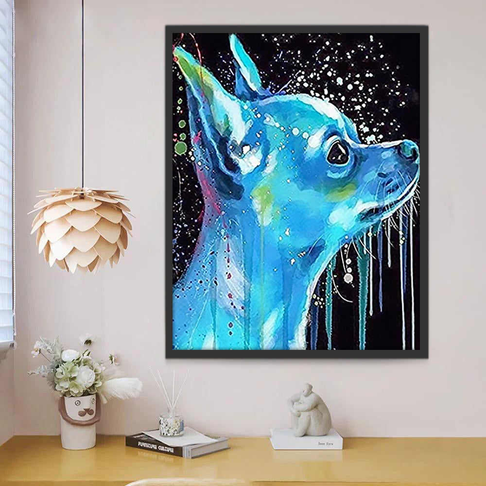 Chihuahua Bleu Peinture par Numéros