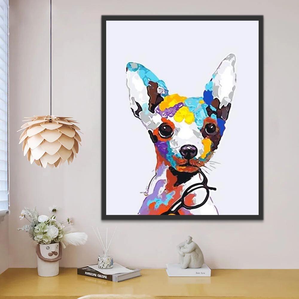 Chihuahua Coloré Peinture par Numéros
