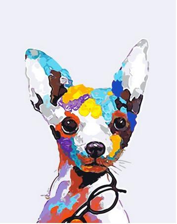 Chihuahua Coloré Peinture par Numéros